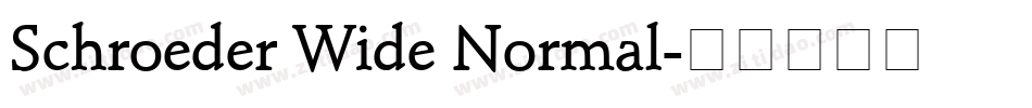 Schroeder Wide Normal字体转换